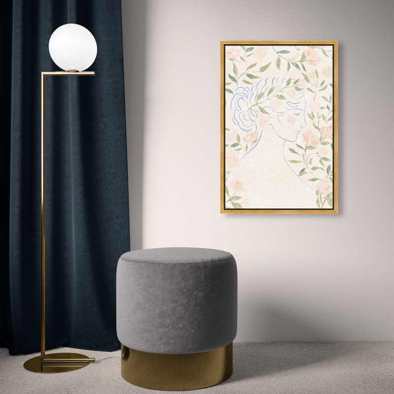Blooming Hera Print by Oliver Gal, 55"H x 37"W, Gold Floater Frame