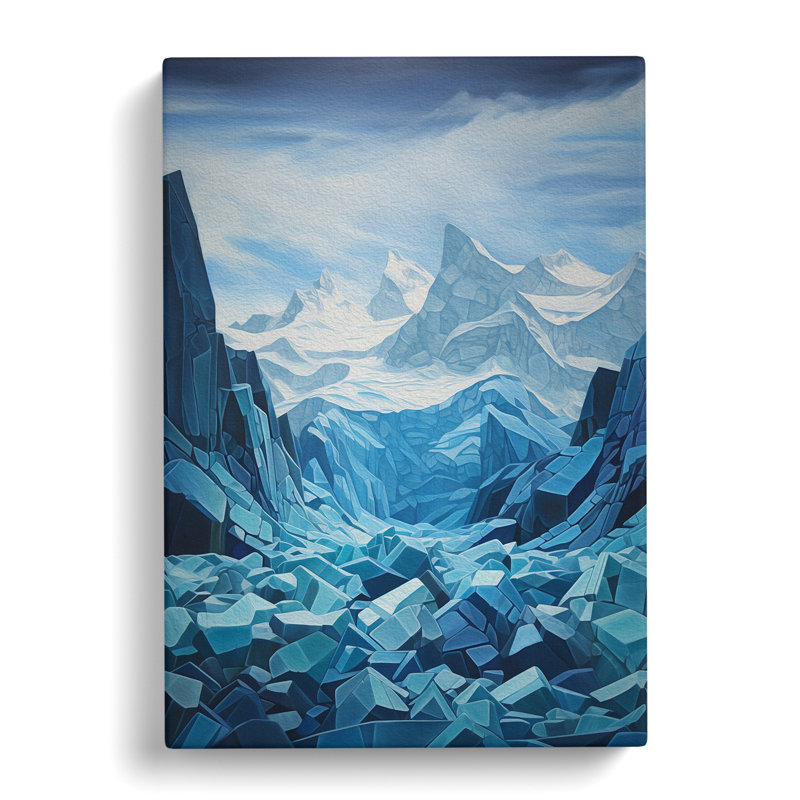 Glacier Hard Edge - Wrapped Canvas, 50cm H x 35cm W x 3cm D