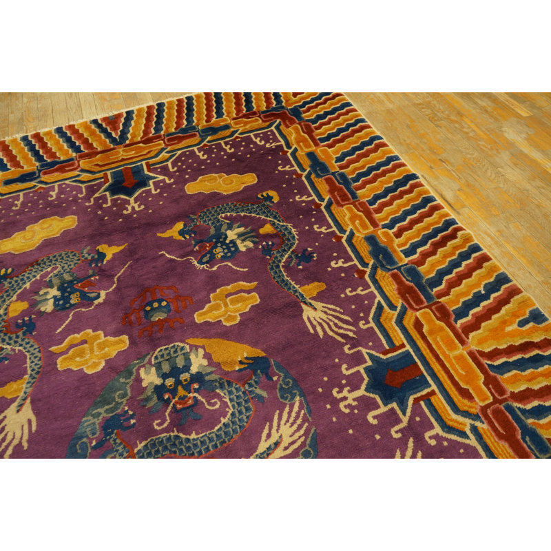 Antique Ningxia Chinese Allover Knotted Rug