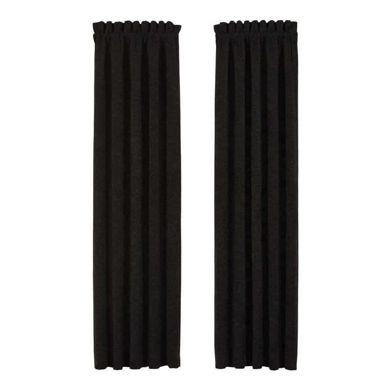LAURENZA - Paire de panneaux de fenêtre noirs, L 50 po x L 84 po