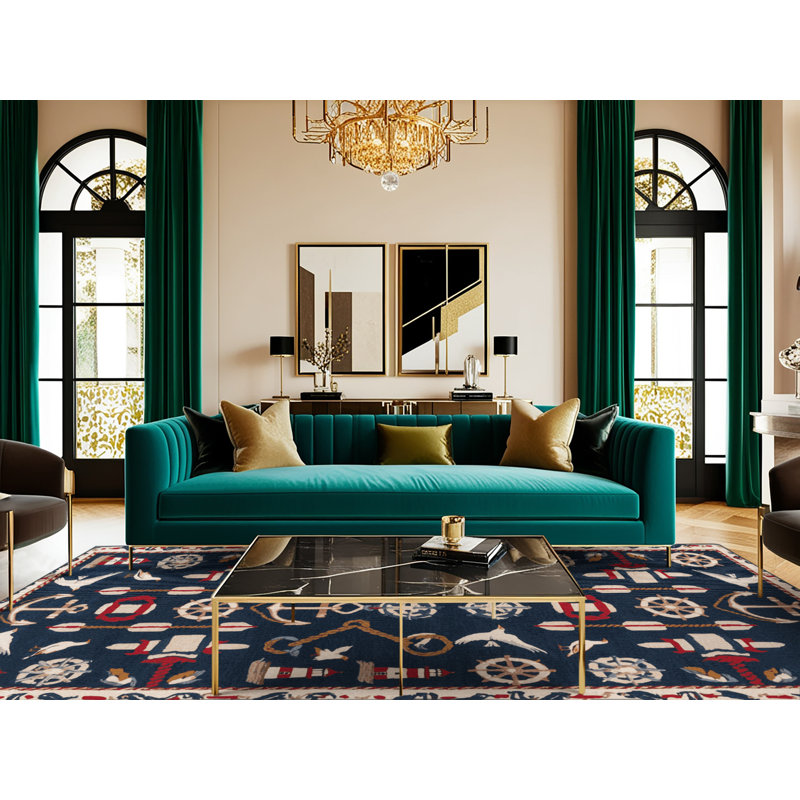  Tapis bord de mer lavable, Rectangle 7 pi x 9 pi