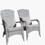 Chaise de patio avec coussins (coussin gris)