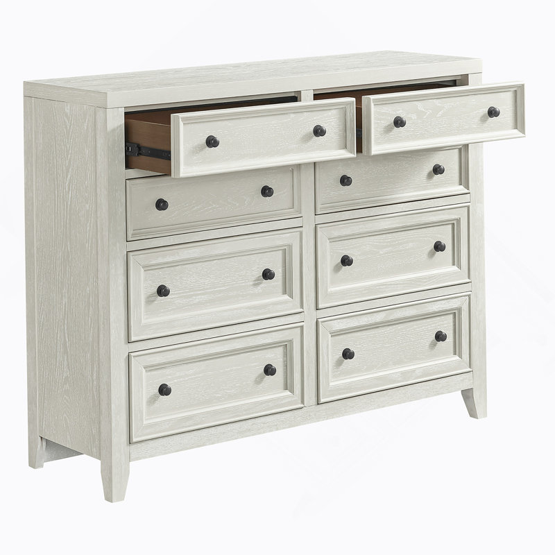 Commode horizontale à 8 tiroirs, Blanc