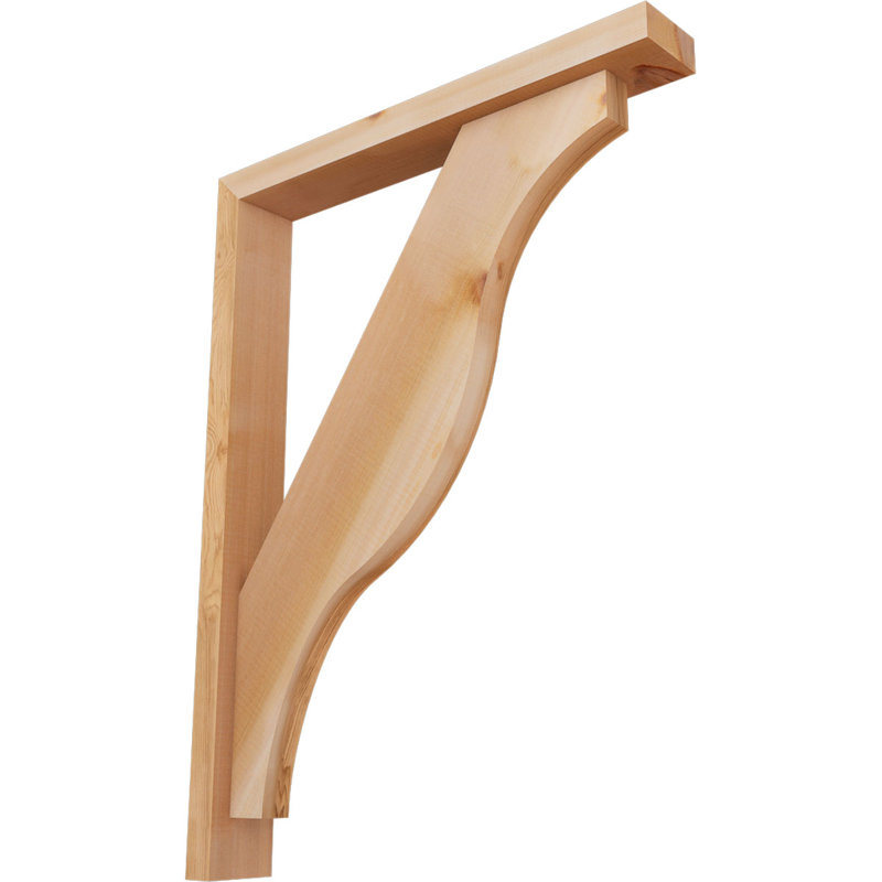 Funston Block Offset Brace Bracket, 32 x 24, 3 1/2"W Western Red Cedar (Smooth)