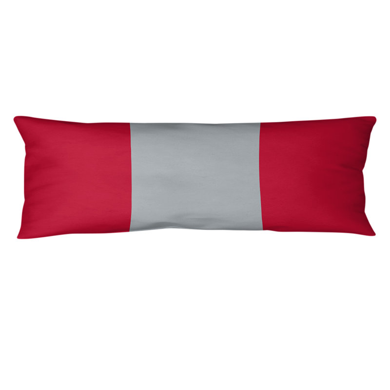 Stripes Medium Polyester/Polyfill Body Pillow, Red and Silver, New England Football