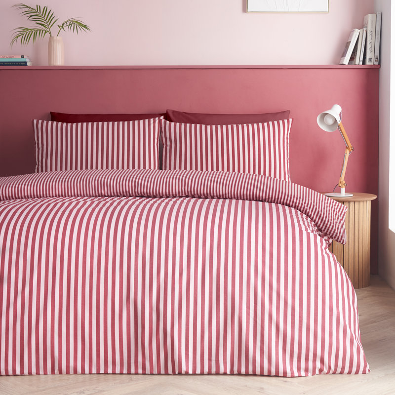 Epping Textured Stripe Reversible Duvet Cover Set, Double