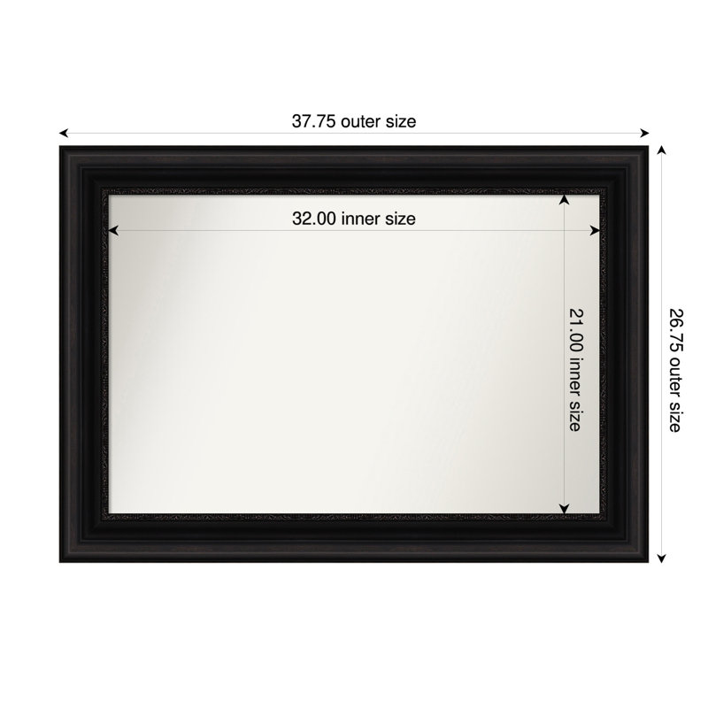 Miroir mural Senaiya, Rectangle, 26,75 po x 37,75 po