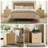 Corentin 23.6" Tall Modern Nightstand With 2 Drawers Faux Travertine Wood End Table For Bedroom (Set Of 2)-125030508
