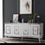 Modern Console Table, White & Silver, 59.1 x 15.7 x 15.7 inches | 100% Melamine Coated Particle Board, Thickness: 0.7 inches | Stylish Geometric Design, Perfect for Entryway or Living Room, Durable & Elegant Home Furniture-1427749656
