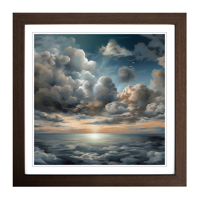 Cloudy Sky Digital Art - Framed Print, Walnut