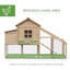 Wooden Chicken Coop Poultry Cage Hen House With Connecting Ramp And Removable Tray
