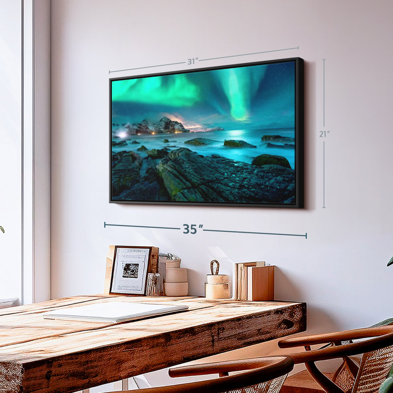 Nature "Impression sur toile Lofoten Aurora Borealis", H 21 po x l 31 po