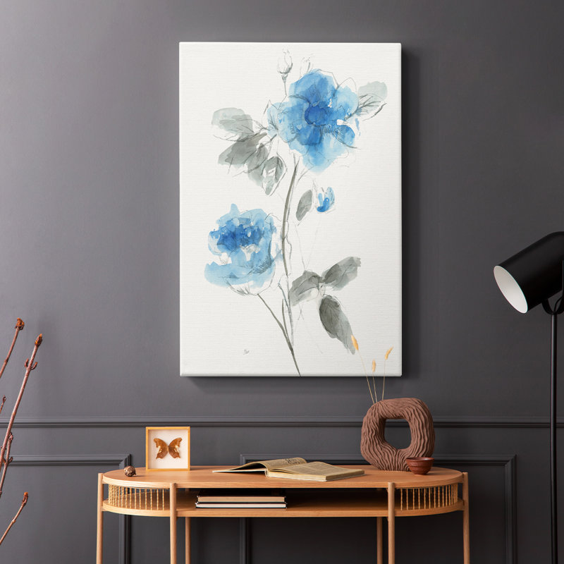 Croquis bleu I - Cavas enveloppés de galerie, H 12 po x l 8 po