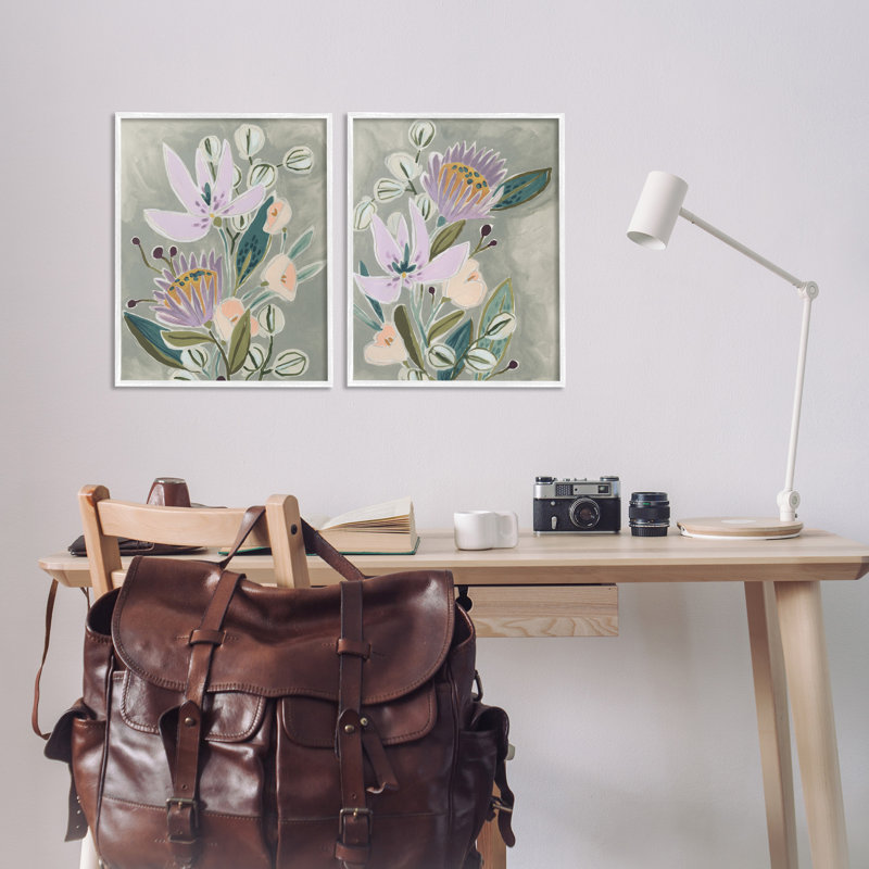 «Abstract Abstract Floral Arrangement», ensemble de 2 estampes numériques par June Erica Vess, H 20 po x l 16 po