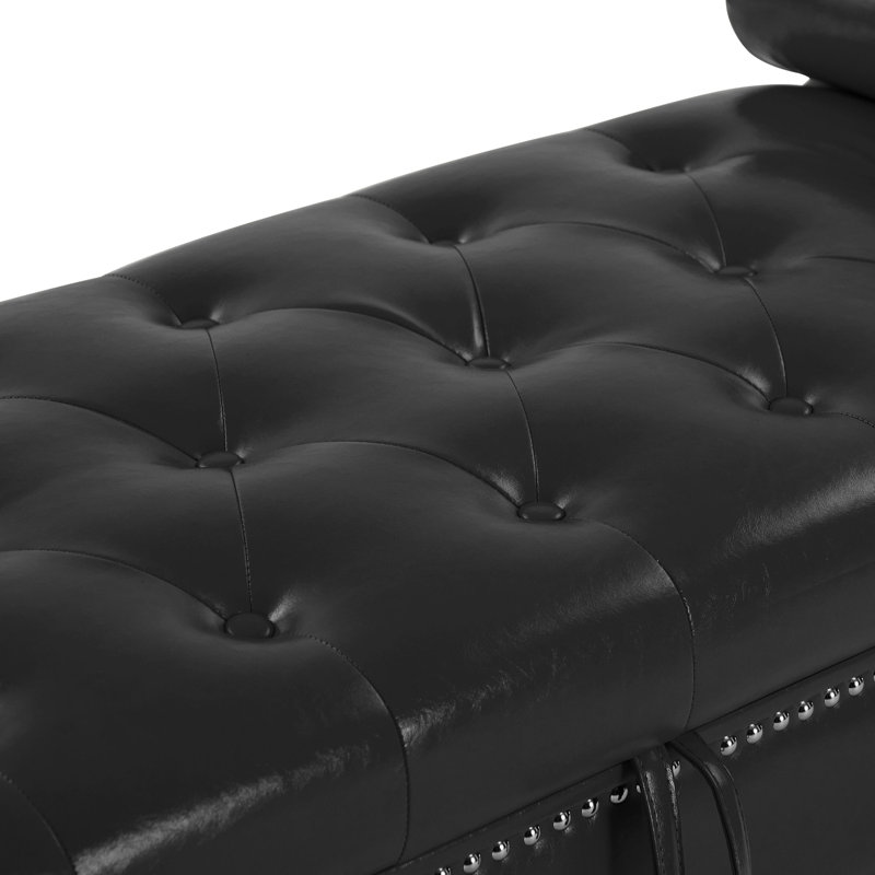 Banc de rangement rabattable, Noir, noir, noir, noir
