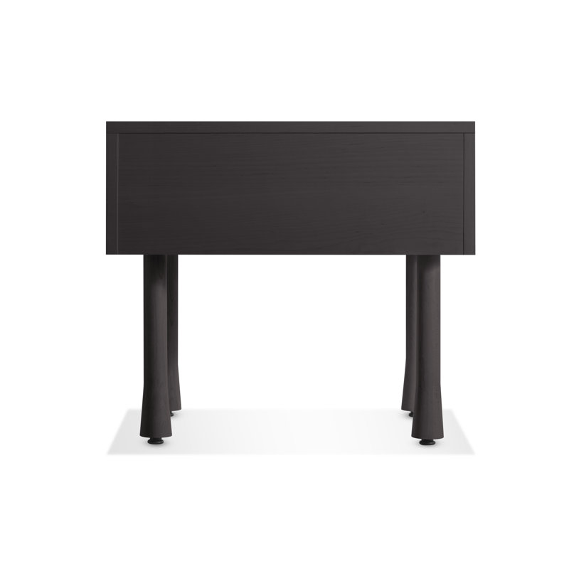 Lap 1 - Drawer Solid Wood Nightstand, Black on Ash / Black