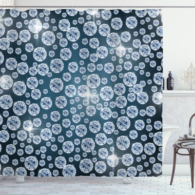 Alpizar Grey Shower Curtain Reflections of Diamond Grey Dark