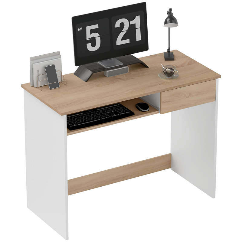 Writing Desk, White, Oak