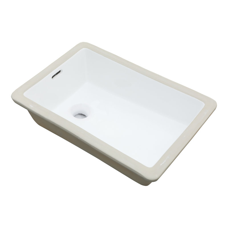 MOCOLOO 20"L x 13"W Undermount Bathroom Sink Ceramic Rectangular Bathroom Sink with Overflow