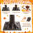 6FT/5FT/4FT Lighted Maple Trees 240LEDs Artificial Fall Trees with Lights Plug,3 Pack