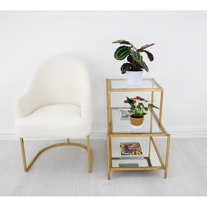 Hanna End Table, Antiqued Gold Leaf
