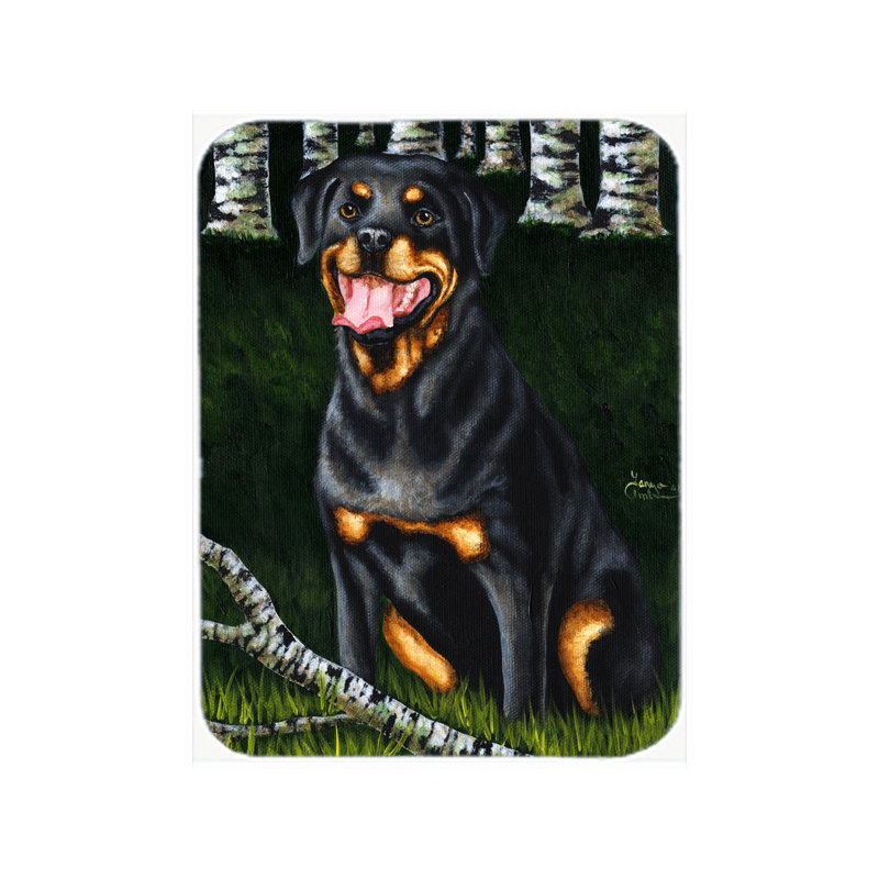 Planche à découper en verre rottweiler caroline trésors
