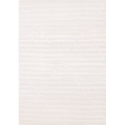 Tapis blanc à rayures fines Amabilia