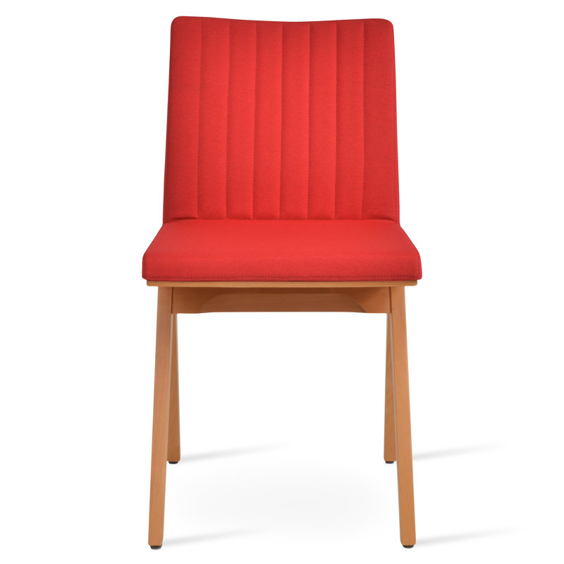 Chaise Zeyno Fino, Rouge, Bois naturel