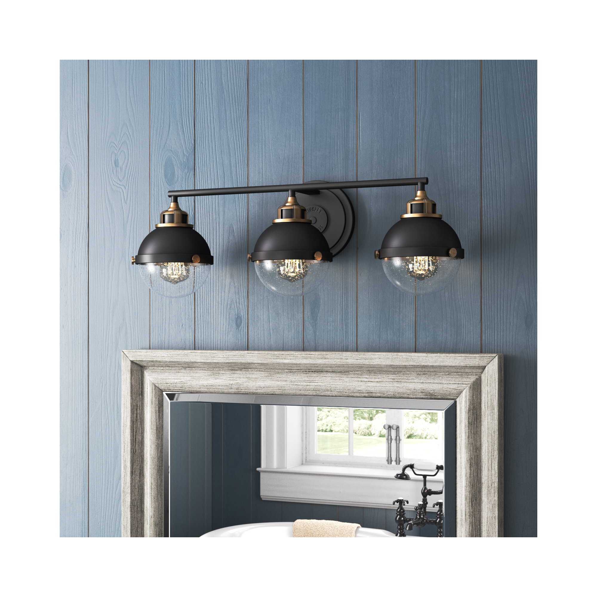 Kyoto 3 Light Seeded Dimmable Vanity Light