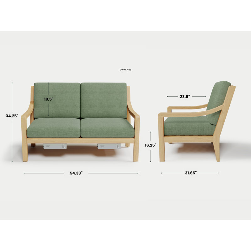 Solerno Heated Loveseat, Aloe