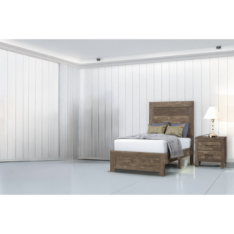 Sibby Rustic Brown Panel Bedroom Set, Double