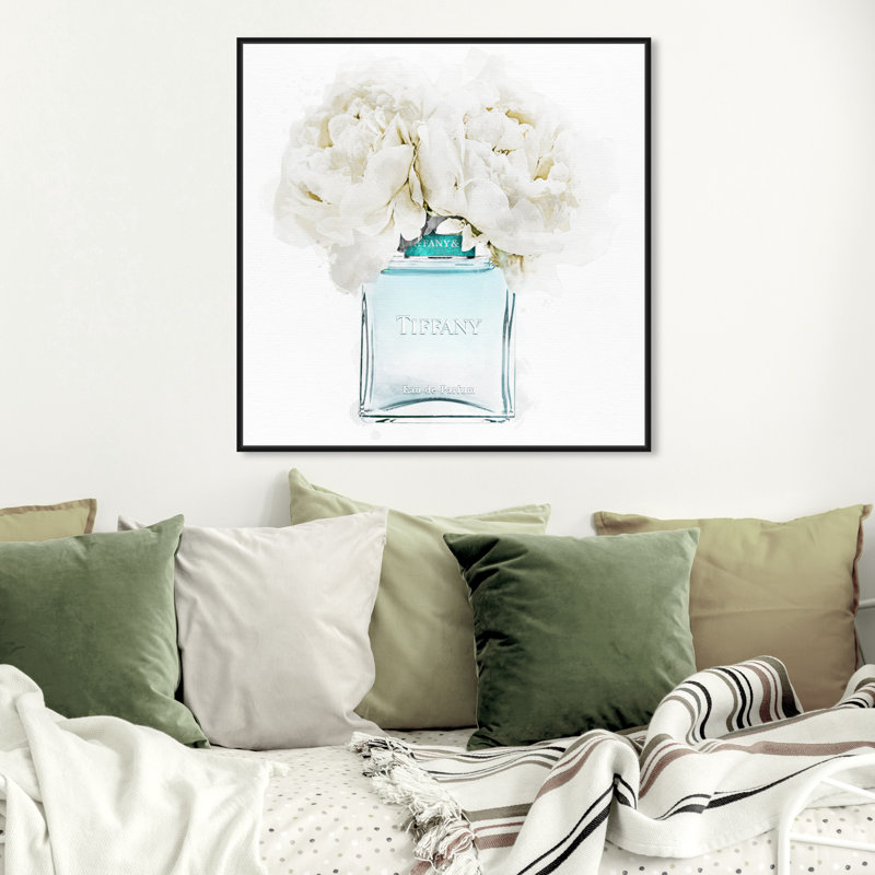 «Dawn Morning Bouquet Aquamarine Perfume», impression sur toile, H 30 po x l 30 po, Toile tendue, Sans cadre