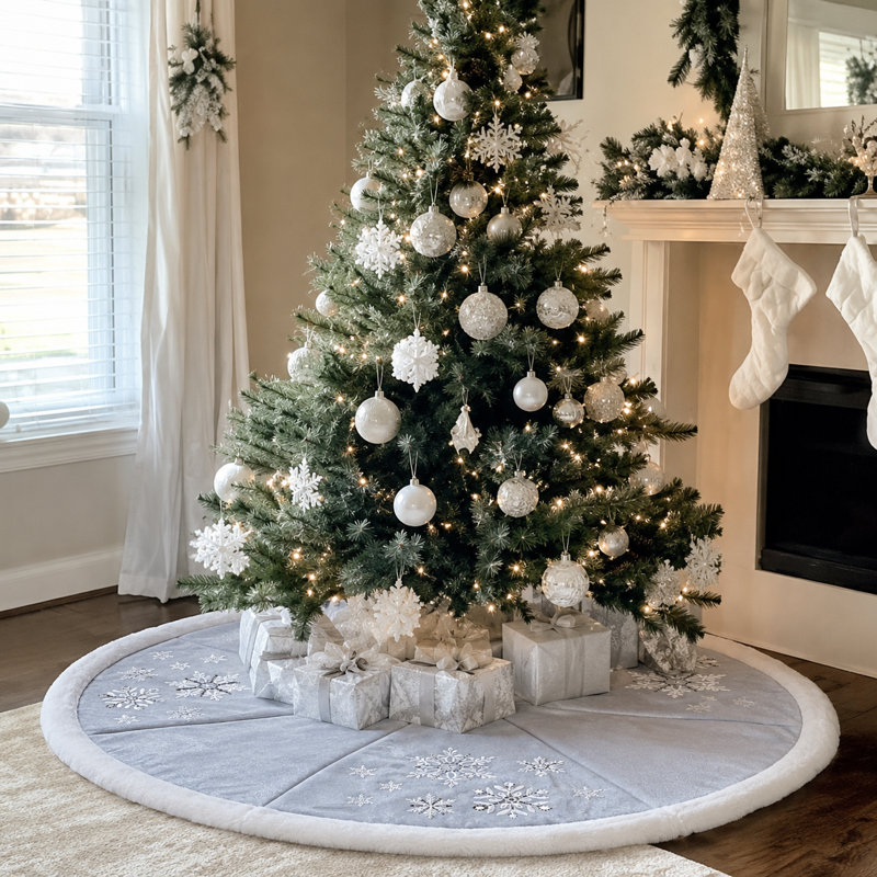 Jupe d'arbre 56 po Glistening Snow