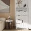 Armoire de rangement moderne en bois avec cinq tiroirs et une porte, armoire moderne autoportante