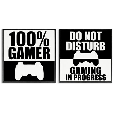 Competitive Gamer Black 2pc Framed Giclee Set, design by Kim Allen