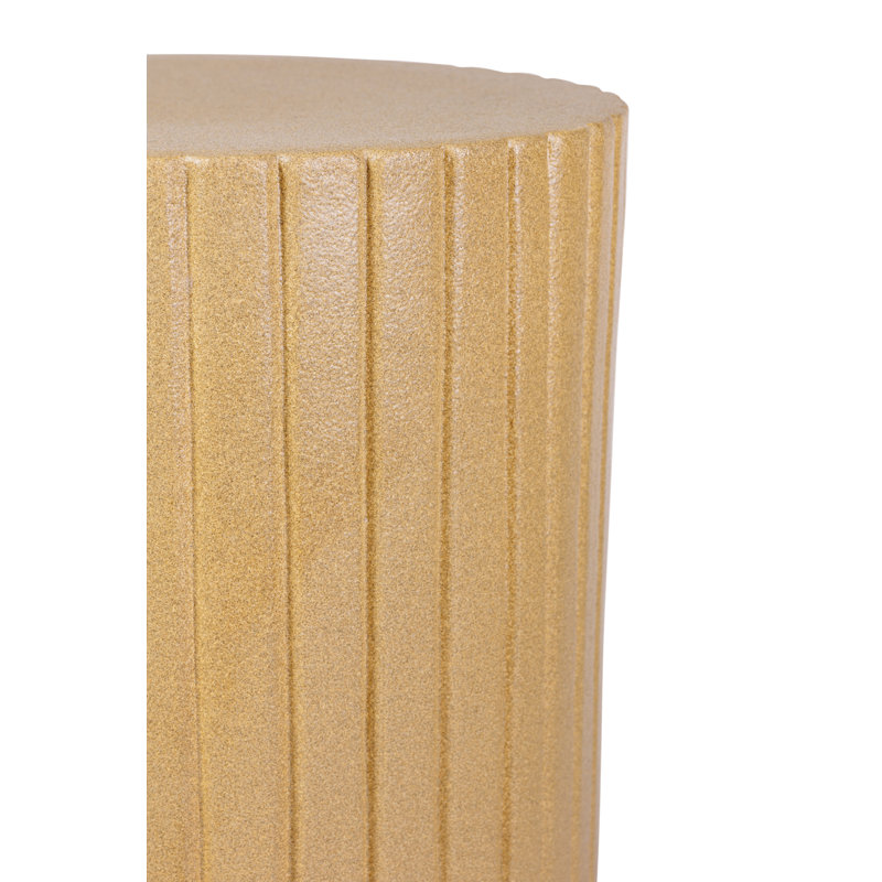 Flute Outdoor Round Side Table, Shale Matte