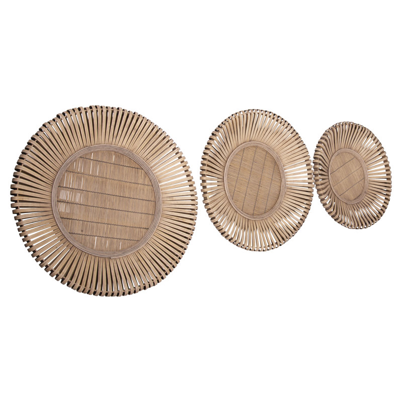 ENSEMBLE DE 3 PLATEAUX DE BAMBOU