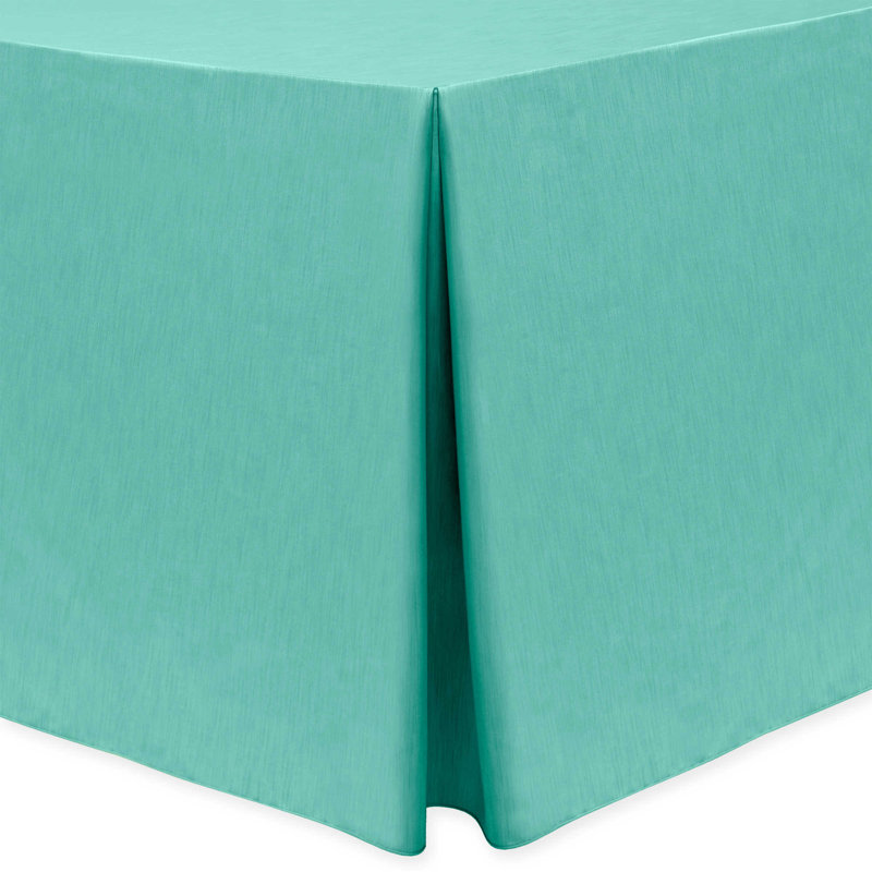 Majestic Solid Color Tablecloth, 77" x 59", Cyan, 1