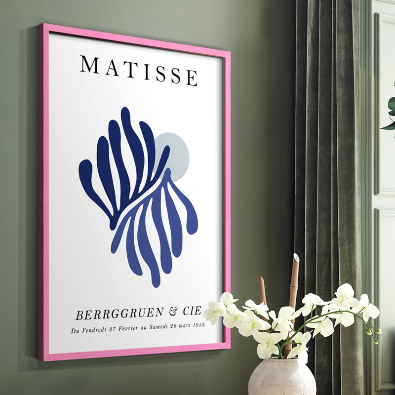 Matisse CCXCVI, reproduction encadrée - bois massif, H 10 po x l 8 po, Rose
