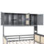 Lit de jour gris avec lit gigogne simple, tablette d'armoire, construction solide en bois pleine grandeur et tablette, construction élégante-1635614073