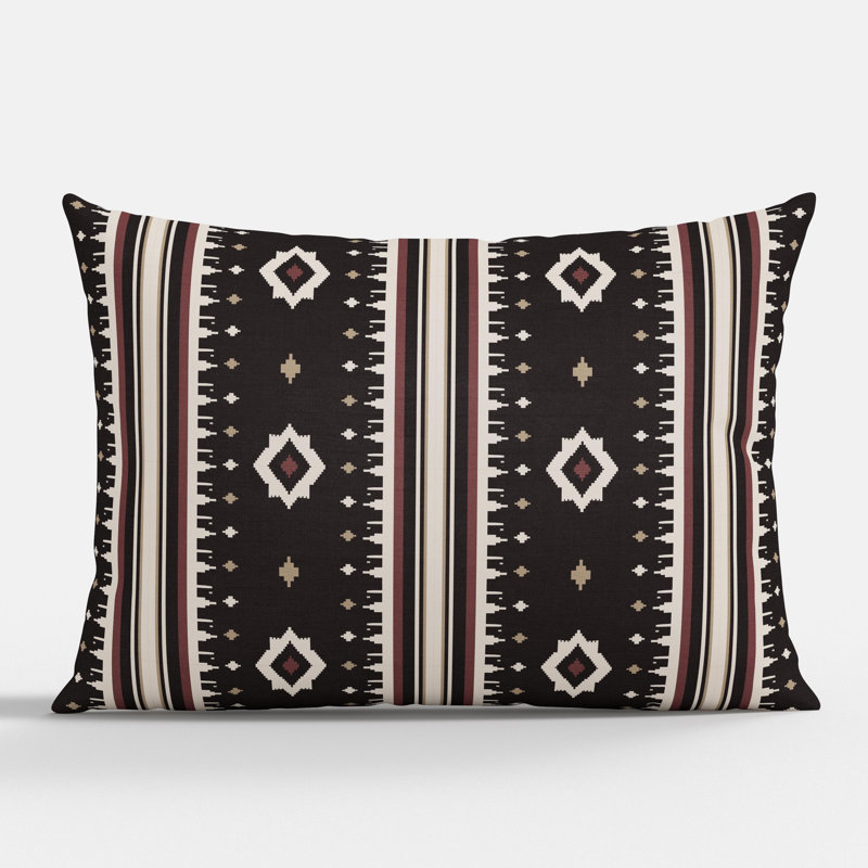 Coussin décoratif d'intérieur en raisin Sandro, Rayures brunes, Rectangle H 15 po x l 22 po