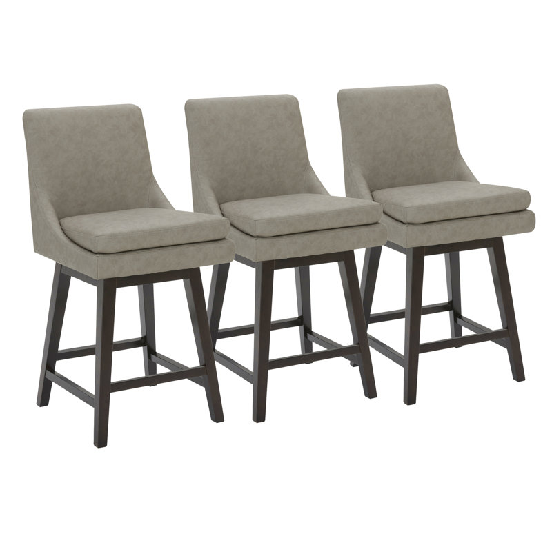 Tabouret de comptoir pivotant Aleksy, Gris pierre