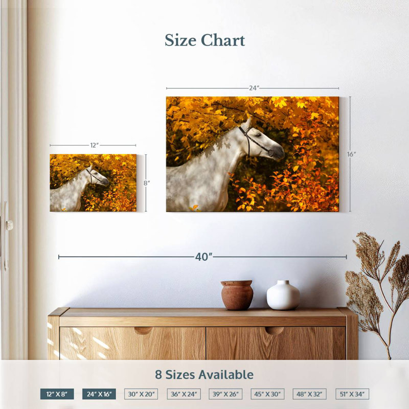 Cheval d'automne Brampt, H 16 po x l 24 po