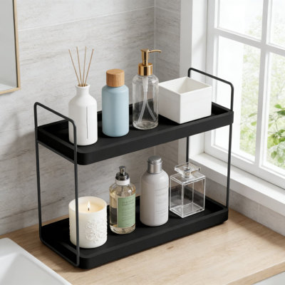 2-Tier Bathroom Counter Organizer, Makeup Vanity And Skincare Shelf Tray For Bathroom Sink, Kitchen, And Coffee Bar Countertop Storage