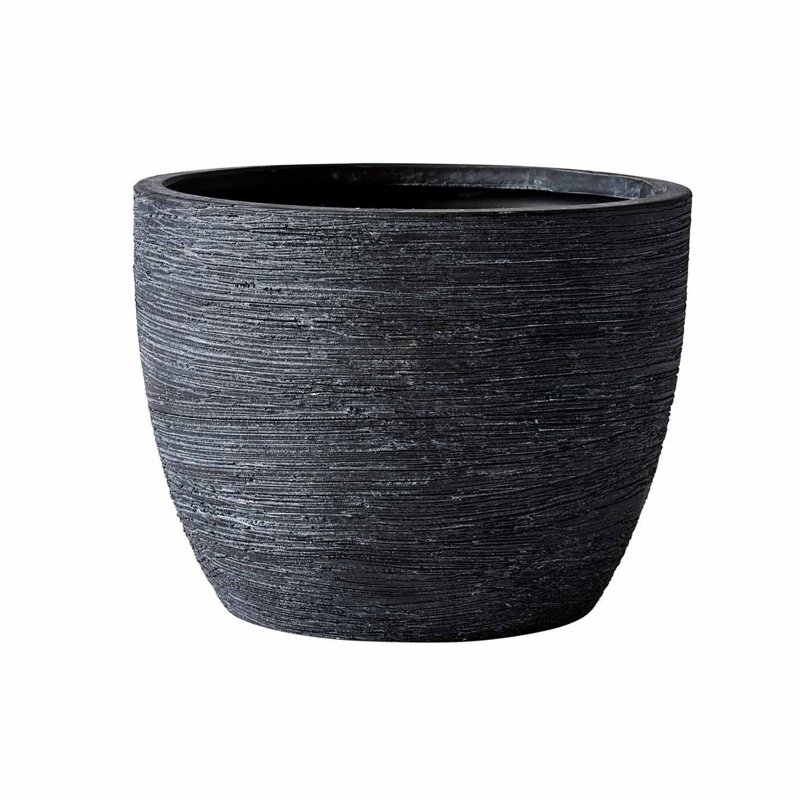 4.5" Textured Matte Ceramic Pot, Black, 1 - Piece