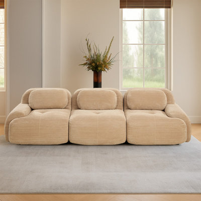Boneless Modular Cloud Memory Foam 3-Seat Couch, No Assembly Required