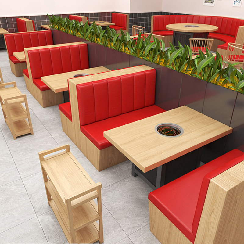 Bancs de restaurant nordiques modernes simples, Rouge
