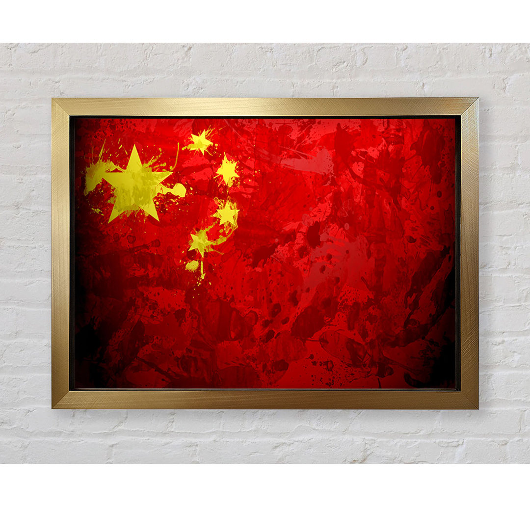 China Flagge Grunge - Druck