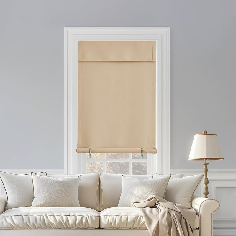 NICETOWN Door Curtains for Kitchen, Short Blackout Curtains , Self Adhesive Portable Window Cover for Front French Door, Adjustable Shade for Glass, 1 PC
