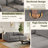 Bentura Oversized Upholstered Light Gray Corduroy Sleeper Sofa Bed Lounge Modular Sofa with Armrests & Throw Pillows-1102192181